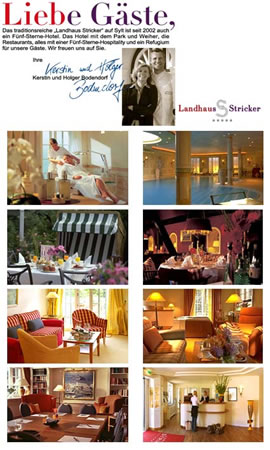 Stellenangebote Landhaus Stricker Hotel und Spa. Restaurants, Sylt / Tinnum